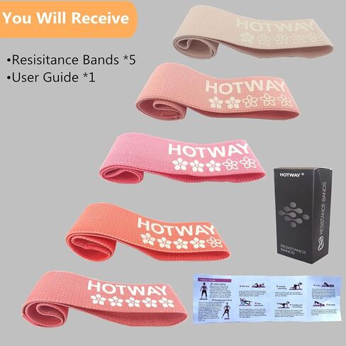 Resistance Band Set - Non Slip Fabric Exercise Bands to Workout Glutes, Thighs & Legs - 5 Levels Booty Squat Bands Loop for Men/Women in Saudi Arabia