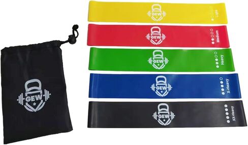 أربطة تمرين بحلقة مقاومة من GEW مع دليل تعليمات وحقيبة حمل، مجموعة من 5 قطع in Kuwait