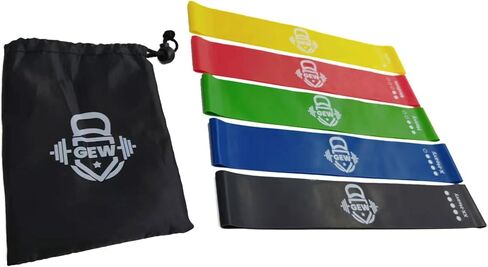 أربطة تمرين بحلقة مقاومة من GEW مع دليل تعليمات وحقيبة حمل، مجموعة من 5 قطع in Kuwait