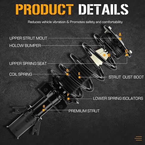Front Complete Struts Coil Spring Assembly Shock Absorber Fit for Ford Fusion 2.0L 2016-2020, Energi SE 2.0L 2013, Fusion SE 2.0L 2013-2015, Fusion Titanium 2.0L 2013-2015 in Saudi Arabia