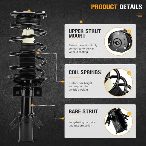 Front Complete Struts Coil Spring Assembly Shock Absorber Fit for Ford Fusion 2.0L 2016-2020, Energi SE 2.0L 2013, Fusion SE 2.0L 2013-2015, Fusion Titanium 2.0L 2013-2015 in Saudi Arabia