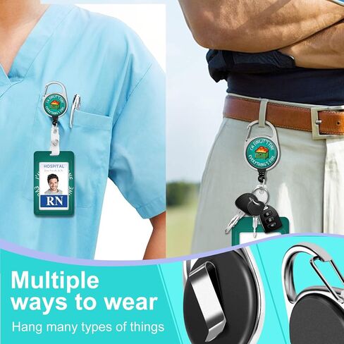 Plifal ID Badge Holder with Lanyard and Retractable Social Worker Badge Reel Belt Clip, Boho Rainbow Leopard Keychain Lanyards Clip On Badge Extender Vertical ID Sleeve for Women Men in Saudi Arabia