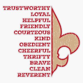 Generic Scout Law (Distressed Effect) Sticker Vinyl Decal Wall Laptop Window Car Bumper Sticker 5 inches , PNP-CAMP-STICKERS-313