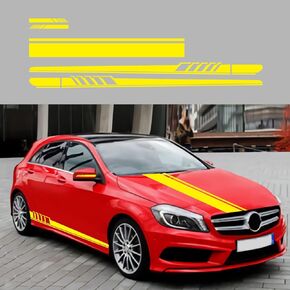 Racing Stripes Car Stickers Sport Stripes DIY Styling Decorated Door Hood Mirrors Vinyl Sticker Accessories for car Trucks SUV(5PCS)(Black)