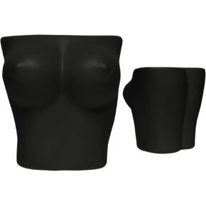 Body Vase Female Form - Feminist Decor Bust Vase - Cute Vase Body Planter - Body Shaped Vase for a Boho Chic Decor Boob Vases (Small, Black)