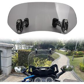 Motoparty دراجة نارية تمديد الزجاج الأمامي ترقية مشبك قابل للتعديل العالمي لهوندا سوزوكي كاواساكي ياماها أبريليا رؤية أكثر وضوحا مشبك أكثر استقرارا على تمديد الزجاج الأمامي (صغير، شفاف)