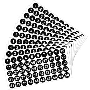 Cobee 1 to 100 Number, Stickers, 500Pcs 10 Sheets Vinyl Number Stickers, Self-Adhesive Waterproof Numbered Stickers Labels Number Inventory Stickers for Inventory Storage Classification(Black, 1 Inch)