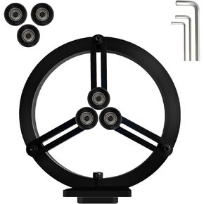 Woodturning Lathe Steady Rest,3-Point Round Steady Rest with 6 Pcs Position-adjustable Wheels for Up to 12in Swing Lathes