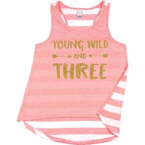 Bump and Beyond Designs Girl 3rd Birthday Outfit Three Year Old Birthday Girl Tank Top