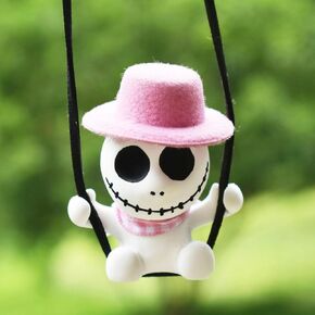 Car Hanging Ornament,Car Swinging Hanging Rear View Mirror Pendant Decoration,Mirror Hanging Car Interior Accessories for Car Rear View Mirror, Gardening Hanging (Cool Skull)