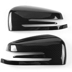 1 Pair Carbon Fiber Wing Mirror Covers Car Side Mirror Cover Caps Rear View Mirror Cover Trim for Mercedes Benz A B C E GLA Class W204 W212