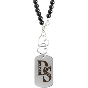Drive Safe Car Hanging for Rear View Mirror, Metal Car Charm Pendant Hanger Car Decor Gifts for New Driver (Letter S)