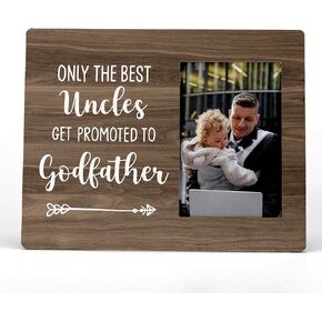 FONDCANYON Godfather Gifts, Godfather Picture Frames, Godfather Proposal Gifts, Uncle Picture Frames, Only The Best Uncles Get Promoted to Godfather Photo Frame 4x6,Baby Announcement Gifts