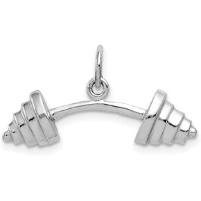 Dumbell Barbell and Weightlifter Pendants in Real 14k Yellow or White Gold