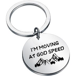 KUIYAI Country Music Lovers Gift Cowboy Gift Concert Gift Western Music Gift I’m Moving At God Speed Keychain For Fans