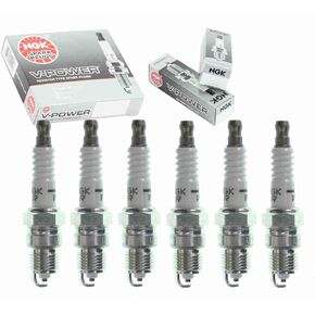 Sixity Auto 6 pc NGK V-Power Spark Plugs compatible with Chevrolet S10 2.8L 4.3L V6 1982-1995