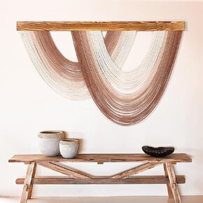 Osunnus Boho Dip Dye Macrame Wall Hanging Large Tie Dye Mountain Tapestry Handmade Ombre Woven Wall Art Decor for Living Room Bedroom 43" W x 28" L