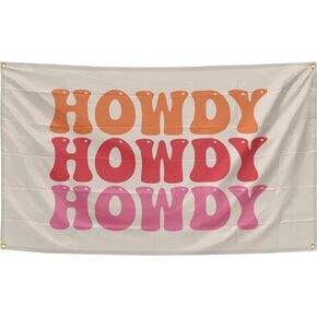 ZentOy Howdy Retro Minimalist Decorative Tapestries 3×5FT Bedroom Living Room Office Gym Club Decor Tapestry