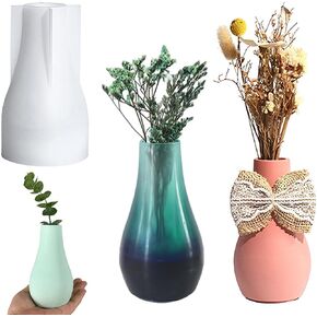 HyzaPhix Vase Resin Molds, Flower Vase Silicone Mould Flower Pot Epoxy Casting Mould for DIY Modern Home Decor (vase)