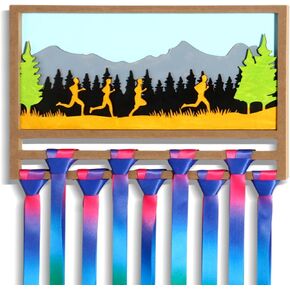 Personalised Running Marathon Medal Wooden Holder for Displaying or Hanging You Medals