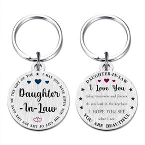 Daughter In Law Gift from Mother in law- Favorite Daughter-in-law Keychain for Mother's Day Birthday Christmas Xmas