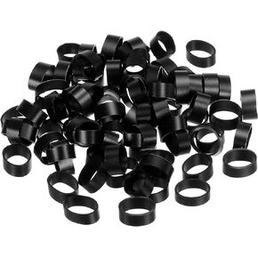 PATIKIL Silicone Rubber Bands Cable Ties 100pcs Non-slip 1/2" Flat Black for Cord Wrapping, Bag Wraps, Art