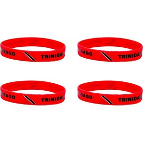 4 Pcs Trinidad Trinidadians Country Flag Rubber Bracelets, National Flag Silicone Bracelet, Rubber Wristbands Patriotic Decorations Gift.