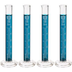 Glass Graduated Cylinders - Education & Research Equipment for Industrial & Academic Labs - Borosilicate Glass Measuring Cups – Science Laboratory & Chemistry Classroom Supplies (100mL, 4-pack)