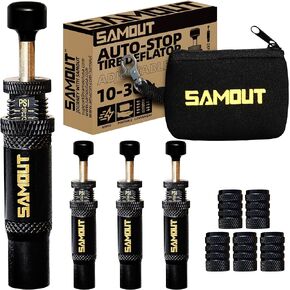 Adjustable Auto-Stop Tire Air Down Kit (10-30 PSI) Screw-on Tyre Deflator Tool for Offroad 4x4 Vehicle Accessories