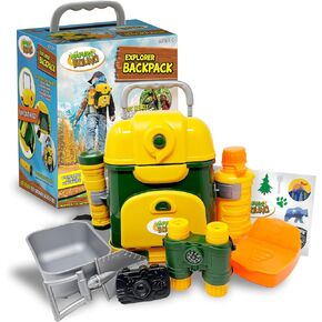 حقيبة ظهر Nature Bound Explorer مكونة من 9 قطع للأطفال الصغار | مجموعة لعب المغامرات الخارجية المثالية مع Safari Gear: مناظير ومجرفة ومصباح يدوي والمزيد