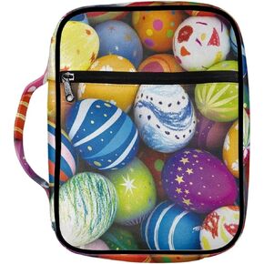 doginthehole Easter Bible Cover for Women Floral Bible Bag with Handle Bible Holder Carrier Carrying Organizer Bag Kids Scripture Carrying Case