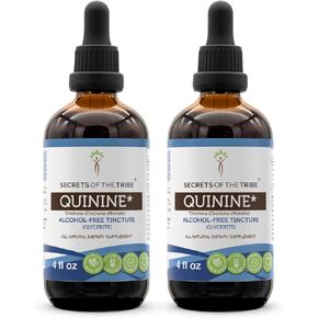 Secrets of the Tribe Quinine Tincture Alcohol-Free Liquid Extract, Quinine (Cinchona officinalis) Dried Bark (2x4 FL OZ)