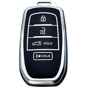 Key Fob Cover Case Compatible with Toyota RAV4 Prime Corolla Cross Tundra Grand Highlander Venza Sienna Land Cruiser Fortuner Mirai Accessories Shell (Purple)
