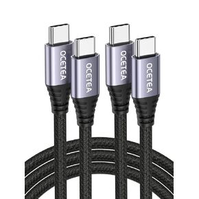 USB C to USB C Cable 3.3ft, 2-Pack 60W USBC to USBC Cord, Type C to C Charger Cable Fast Charging for iPhone 15/15 Pro/15 Plus/15 Pro Max, Samsung Galaxy S24 S23, iPad Pro, MacBook Pro