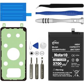 GOBAT Replacement for Samsung Galaxy Note 10 Battery,3700mAh High Capacity Battery fit for Samsung Galaxy Note 10 Plus Model (SM-N970F/DS/U/U1/W/0/DS/N) with Repair Tool Kits,EB-BN970ABU