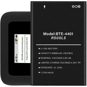 [𝟒𝟖𝟎𝟎𝐦𝐀𝐡] Battery for BTE-4401, New Upgrade Replacement 0 Cycle Battery for Orbic R500L5, Orbic Speed 5G UW Mobile Hotspot