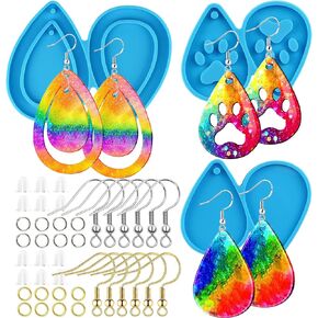 323 Pcs Resin Kits and Molds Complete Set, Resin Earring Mold, Earring Making Kit, Earring Hooks for DIY Resin Jewelry Molds Resin Casting with Earring