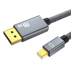 8K Mini DisplayPort to Displayport 1.4 Cable 10Ft, Thunderbolt to DP Cable 8K@60Hz 4K@144Hz Thunderbolt 2(Output Video) Compatible with MacBook, iMac, Mac Mini to DP Monitor