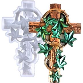 Thorns Cross Resin Molds, 3D Rattan Crucifix Silicone Molds for Resin, Large Epoxy Resin Casting Molds for Wall Hanging Door Ornament Cabinets Gifts Home Office Craft Art Decor