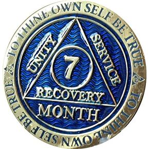 7 Month AA Medallion Reflex Blue Gold Plated Chip