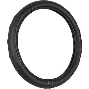 Motor Trend Ergonomic Grip Steering Wheel Cover/Protector for Small Size Steering Wheels in Cars, SUVs, Boats (13.5-14.5") (Carbon Fiber Synthetic Leather (Black))