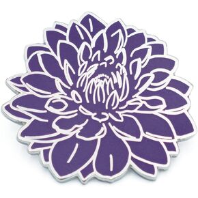 Dahlia Flower Hard Enamel Pin (Purple)