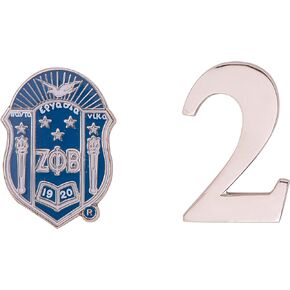 Zeta Phi Beta Lapel Pin ZPB Zetas D9 Divine 9 Cross Over Initiation Enamel Fraternity Formal Wear Blazer Jacket (Line Number Pin Set - #2)