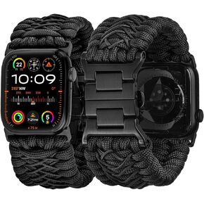 Tefeca Titan Series Paracord Band Compatible with Apple Watch 49mm 45mm 44mm 42mm, Ultra/Ultra2 Series 9/8/SE2/7/6/SE/5/4/3/2/1