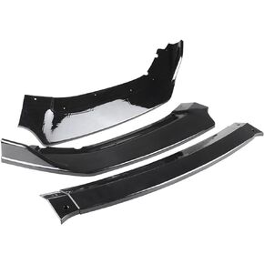 RULLINE Front Bumper Lip Splitter Black Trim Protection Splitter Spoiler 3PCS Compatible with Civic 2016 2017 2018 2019 2020 2021
