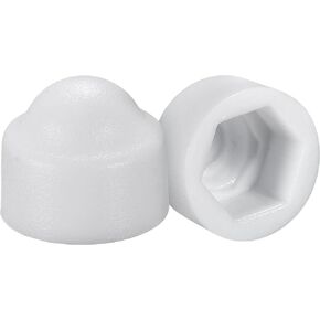 uxcell Plastic Dome Nut Protection Cap Covers, M5 Nut Cover White 50pcs