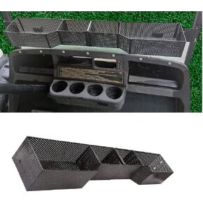 Dr.Acces Golf Cart EZGO Front Inner Dash Storage Basket and Rack Fits EZGO TXT and RXV, Heavy Steel Golf Cart Mesh Basket