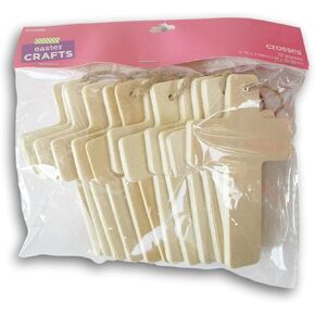 Cross Wood Ornaments Easter Crafts - 12 Pieces - 4.09 x 2.76 Inches