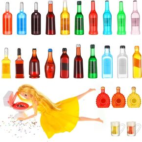Zhanmai 26 Pieces 26 Styles Miniature Bottles Funny Mini Toilet Cake Topper Colorful Fake Cake Crumbs Lightweight Decoration Kit for Celebrating Birthday Party 21 and up Cake Ornament, Not Edible