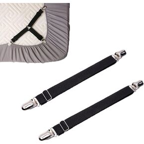 Magic Sofa Covers Holder Straps Magic Sofa Couch Covers Sofa Slipcover Holder Clips Adjustable Elastic Straps for Sofa Covers Cushion (2 Pcs Black)